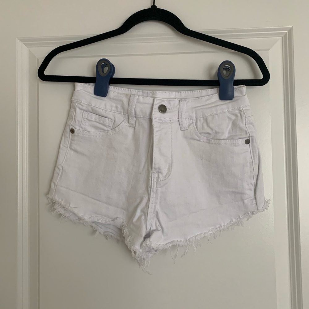 White denim shorts, size M but fits like a small